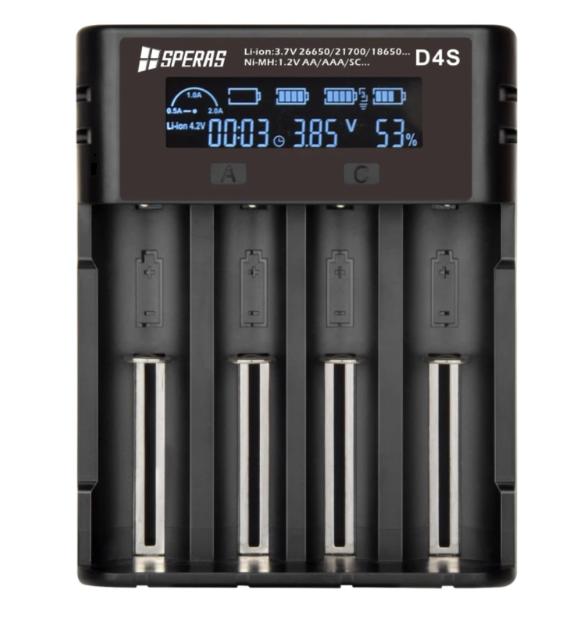 SPERAS Speras D4S LCD Ladegerät. KAUFTIPP ! BESTSELLER !  