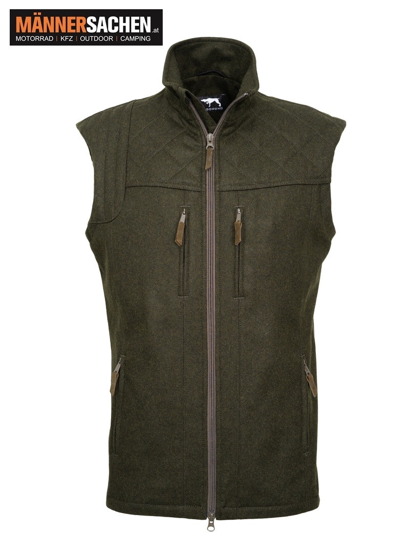 JAGDHUND Lodenweste "Gamsfeld 2" funktionelle Jagdweste in grün oder braun