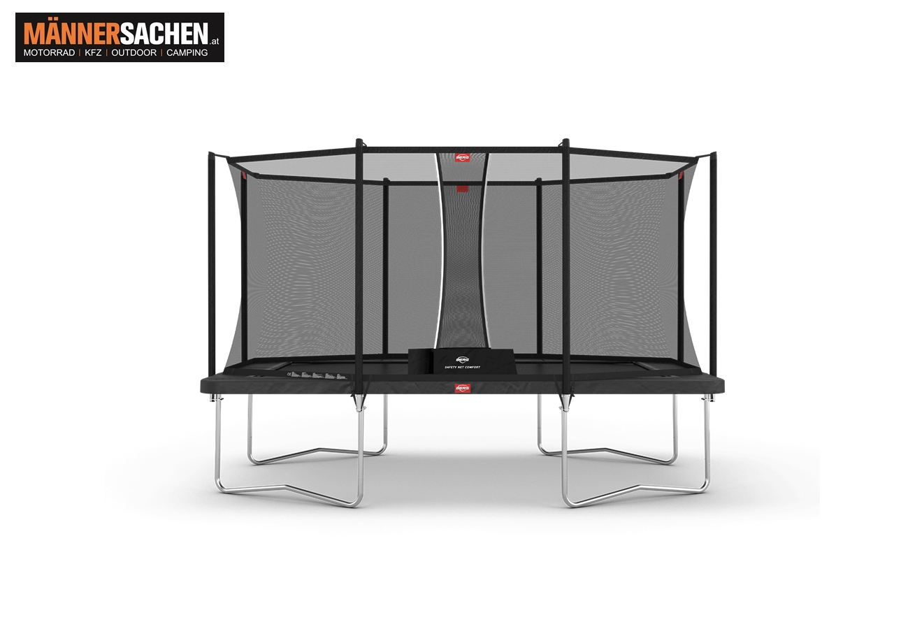BERG TOYS Trampolin Ultim Favorit Regular 330 ANTHRAZITGRAU+ Sicherheitsnetz Comfort