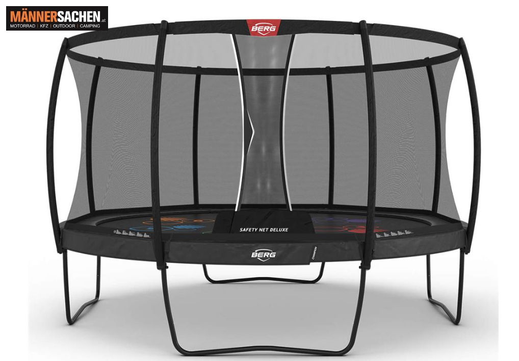 BERG TOYS Trampolin CHAMPION 430 cm REGULAR in grau LEVELS mit Sicherheitsnetz Deluxe 35.44.99.04