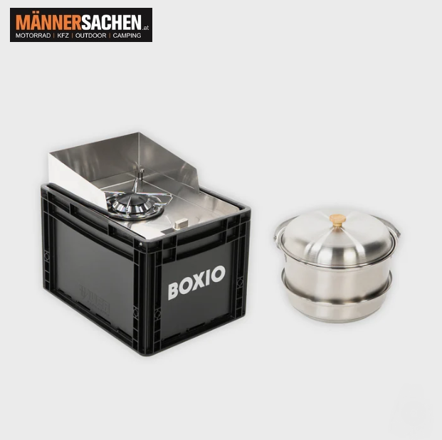 BOXIO COOK PLUS - Mobiler Gaskocher mit Topfset inkl. GRATISVERSAND