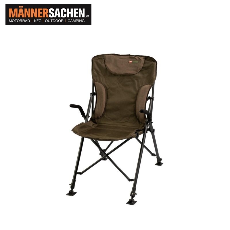 JRC Defender II Folding Chair mit bequemen Armlehnen und längenverstellbaren Beinen