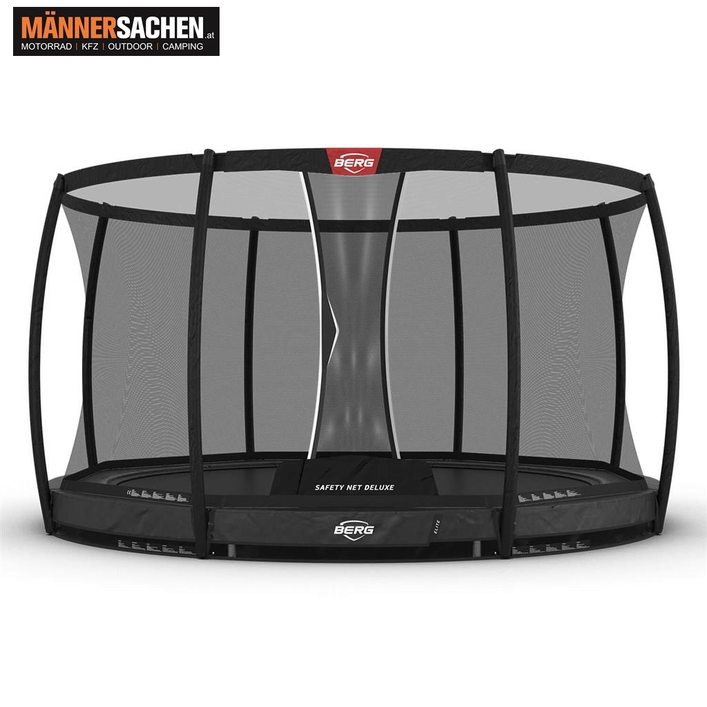 BERG TOYS Trampolin ELITE INGROUND 380 GRAU + SICHERHEITSNETZ DELUXE 37.92.03.03