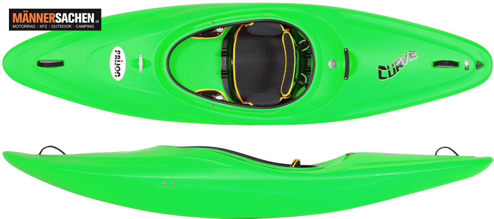 PRIJON Wildwasserkajak CURVE 3.0 SPORT. Preiswertes, schnelles und wendiges Wildwasserkajak. LAGERND