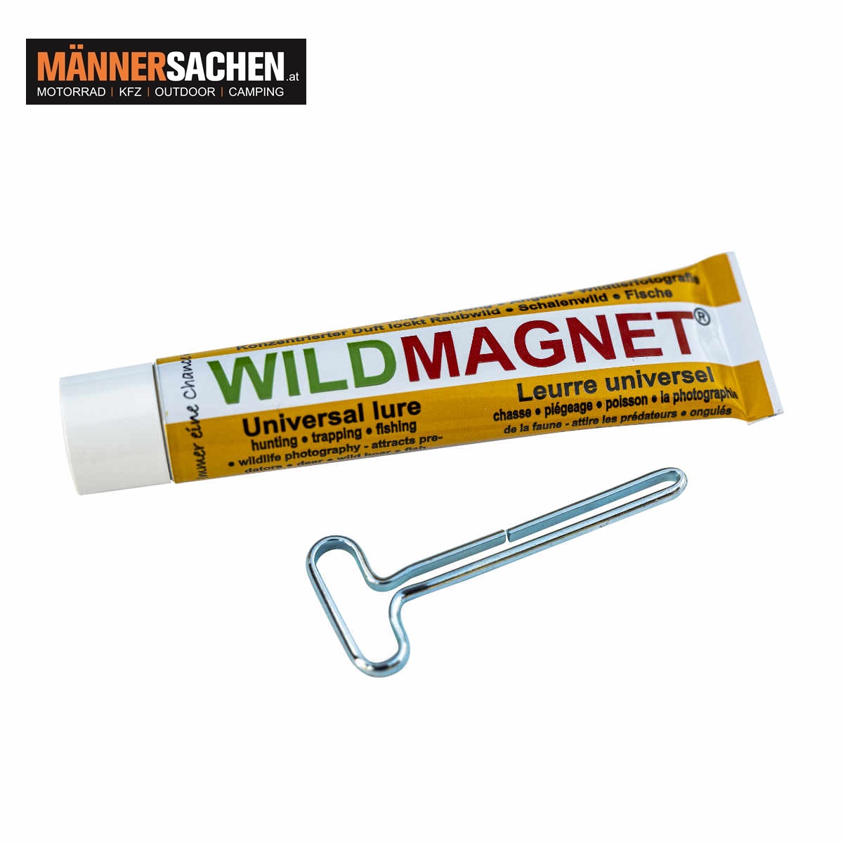 WILDMAGNET in der Tube. Dieses Universallockmittel ist perfekt für die Jagd, Fallen, Angeln, Wildtierfotografie, Beobachtung