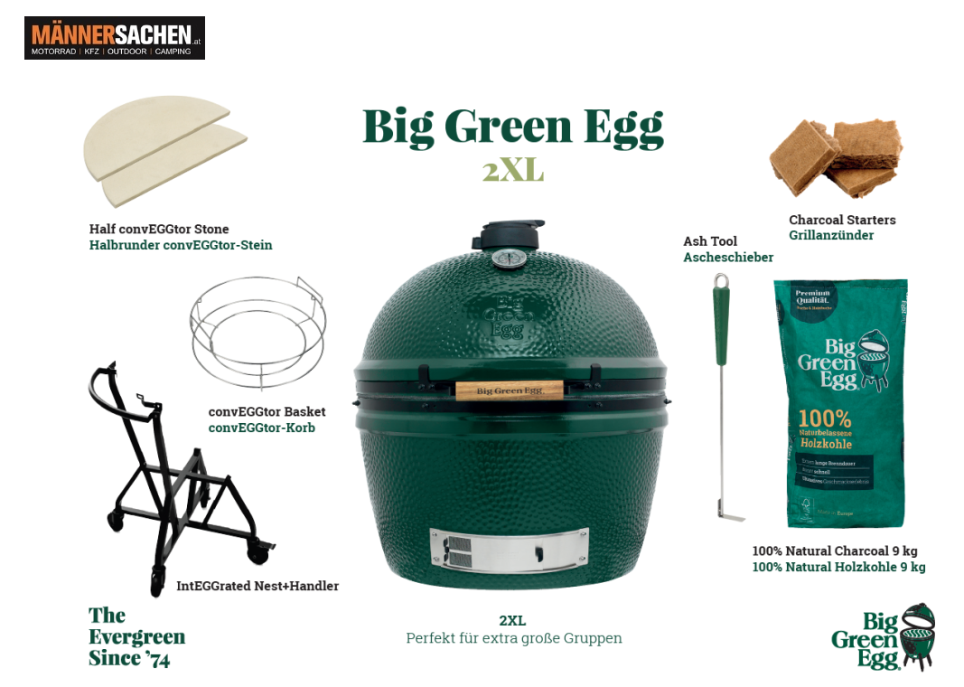 BIG GREEN EGG Grill 2XLARGE STARTERSET Keramikgrill