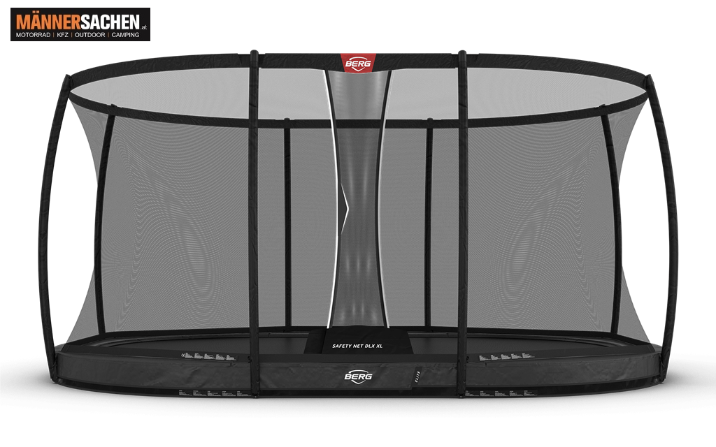 BERG TOYS Trampolin Grand Elite InGround 520 Grau + Sicherheitsnetz DLX XL 30.43.95.32