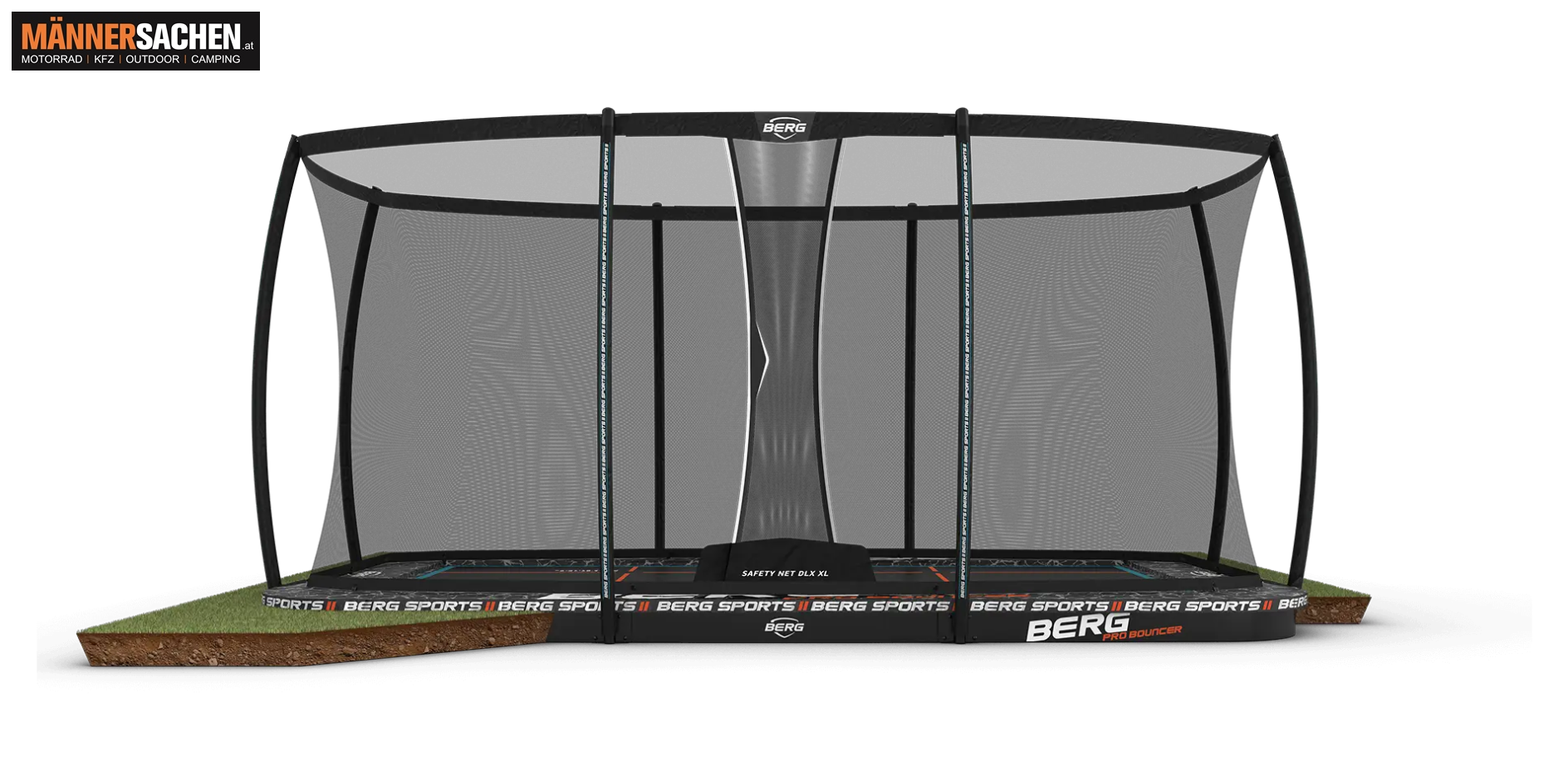 BERG TOYS Trampolin Ultim Pro Bouncer FlatGround 500 + Safety Net XL 32.51.95.30