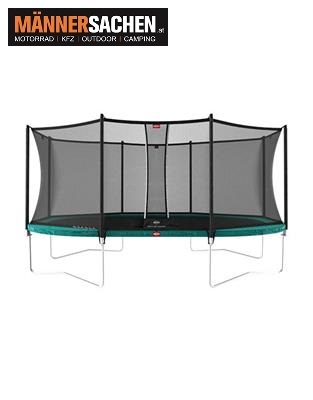 BERG TOYS Trampolin GRAND FAVORIT Regular 520 x 345 cm + Sicherheitsnetz Comfort in grün, grau & sch