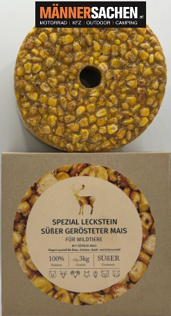 WILDLUTSCHER Spezial Leckstein süßer gerösteter Mais 3 kg lockt, bindet &lenkt Damwild & Schalenwild