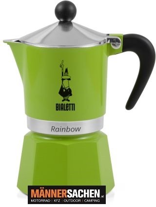 BIALETTI Rainbow Espressokocher 3 Tassen in Grün, Gelb oder Rot